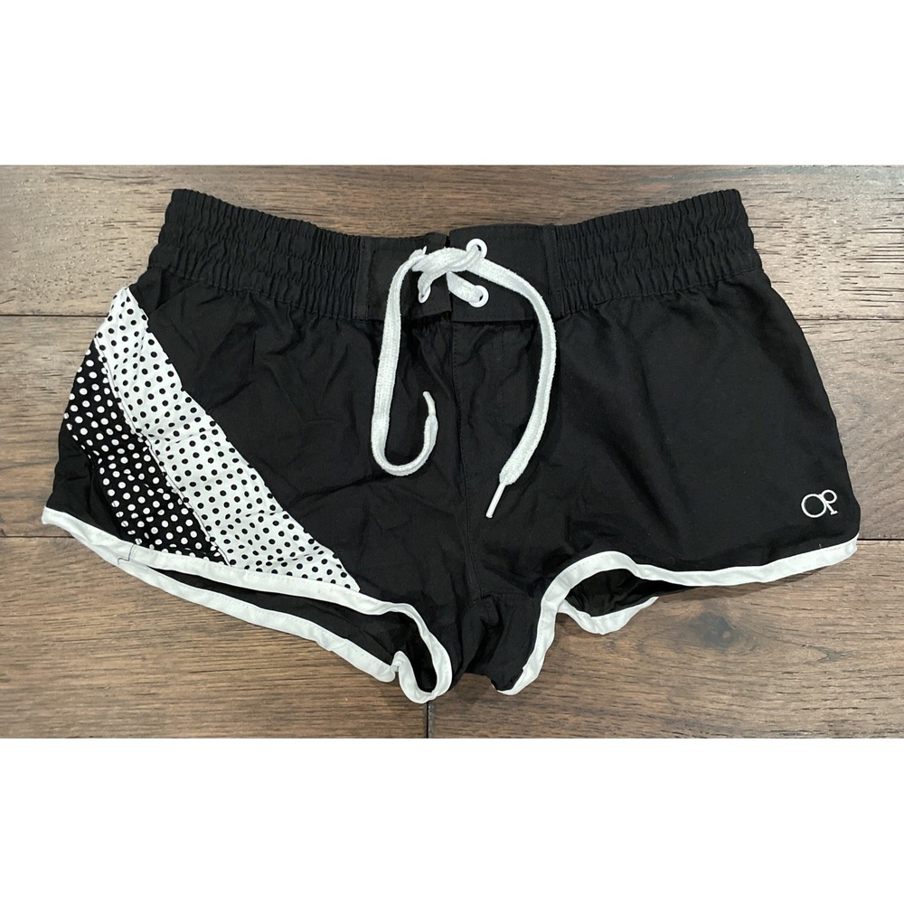 OP Ocean Pacific Shorts Women Size Small (3-5) Black Pull On Athletic Drawstring